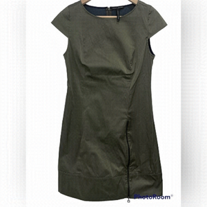 SARAH pacini green brown and grey dress with zipper size 0